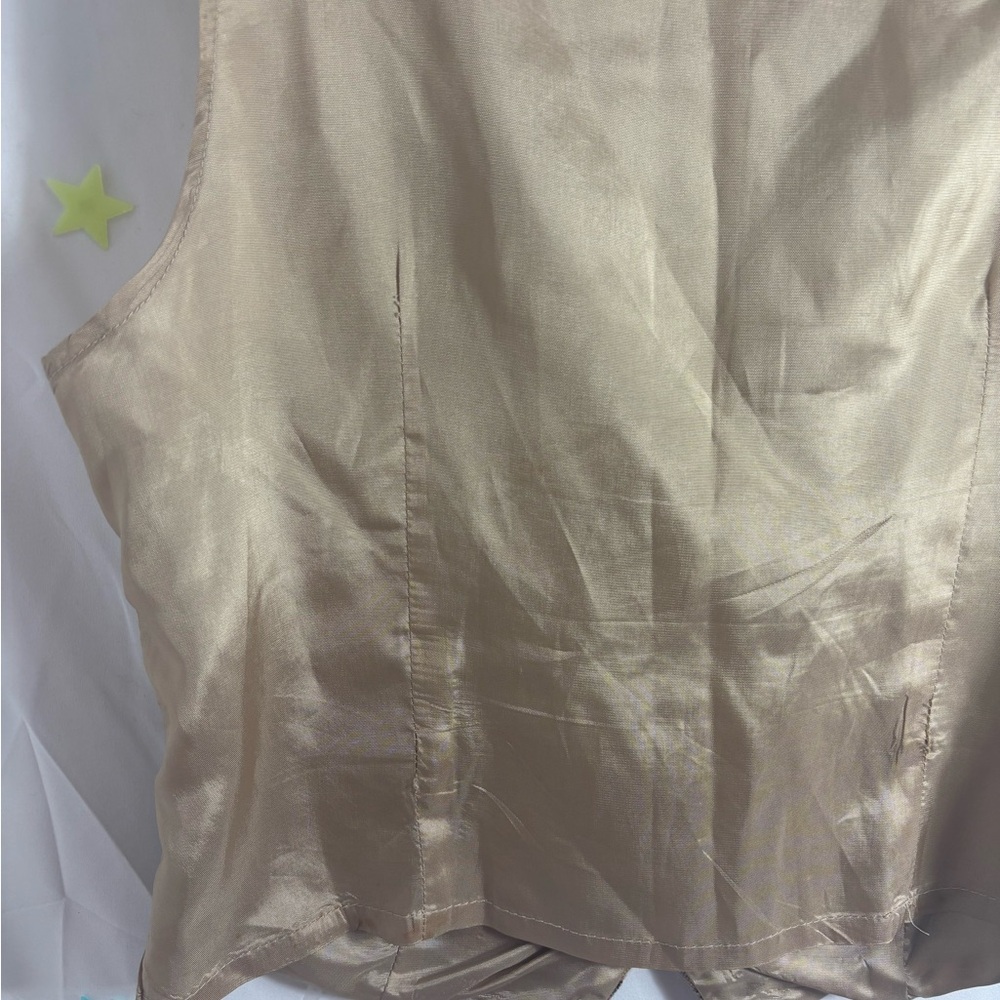 VTG Cottage core Cotton Blend Textured Button Down Vest Women’s Size M - Picture 12 of 13